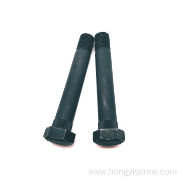 Carbon steel hex head ribbed neck bolt